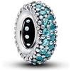 PANDORA Abstract sterling silver spacer with icy blue crystal