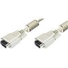 DIGITUS Cavo di connessione VGA per monitor - 1024x768p/60Hz - HD15 - maschio/maschio - 1,8 m - 2x Filtro in ferrite - Beige
