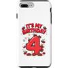 Birthday Ladybug Lovers Custodia per iPhone 7 Plus/8 Plus Questa coccinella è 4 anni 4 anni 4 ° compleanno ragazza famiglia