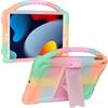 JOGUIIA Custodia per iPad di 9a, 8a 7a generazione, in silicone, antiurto, per bambini, con manico e supporto, per Apple iPad 10,2 modello 2021/2020/2019 (arancione gelatina)