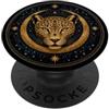 Mystic Feline Astrology Constellation De Motivo con testa di leopardo celeste e luna crescente PopSockets PopGrip Adesivo