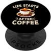 Hot Coffee Vibes Coffee Lover Life Hot Black Coffee Cafe Caffeine PopSockets PopGrip Adesivo