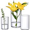 Amazing Abby - Vaso Viola Grande - Vaso cilindrico acrilico (set da 3 pezzi), vasi di fiori cilindrici in plastica per centrotavola nuziale, decorazioni per la casa, ornamenti per ufficio,