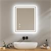 EMKE Specchio da bagno con illuminazione, 50 x 60 cm, con rivestimento anti-appannamento, bianco freddo, dimmerabile, touch, funzione di memoria, spegnimento automatico IP44, risparmio energetico