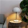 Lightbox Lampada da tavolo a fungo 36 cm di altezza, Ø 20 cm | lampada da scrivania per la casa e l'ufficio con interruttore e base in pietra di travertino | come lampada da comodino, accessorio per