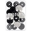 BOHIN France Metallici Dito a Scatto - Metallo Finitura Tessuto Scatto per Progetti di Cucito, Plastica, Argento, 14mm - 4 Pezzi