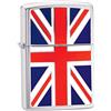 Zippo Union Jack, Accendino Antivento in Cromo Spazzolato