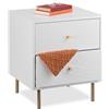 Relaxdays Comodino con Cassetti per Camera da Letto, Tavolino Laterale da Divano Salotto, HLP 52x45x40 cm, Bianco Oro