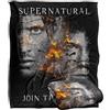 LOGOVISION Supernatural Sam Dean Cracking Portraits Coperta super morbida al tatto setoso - 152 x 127 cm
