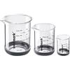 Westmark Set Misurini - Set misurini lavabili in lavastoviglie, in vetro borosilicato, resistenti al calore, graduati: ml, cucchiai, cucchiaini e once - 50 ml, 100 ml, 250 ml
