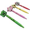 HOX Minecraft Movie - Set di 4 penne a sfera con inchiostro blu, Flexgrip ultra retrattile, ad asciugatura rapida, impugnatura morbida, punta media (1,0 mm) per una buona scrittura, cancelleria per