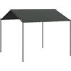 Generic Baldacchino da giardino Antracite 4x4 m, Acciaio e Poliestere, Tenda per