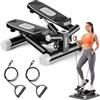GIDGIMO Twist Stepper con Bande di Resistenza, Mini Stepper Idraulico per Casa, Allenamento Total Body per Gambe, Glutei, Addome e Braccia, Attrezzo Fitness Compatto e Silenzioso