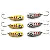 Generico Set 6 Cucchiaini Ondulanti a Forma di Pesce 3,5 gr pesca spinning trota | Oro e Argento, Con Amo Singolo, Occhio Realistico, Ideali per la Pesca, Design a Scaglie