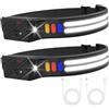 Behogan Lampada frontale a LED, ricaricabile, 2 pezzi, ultra sottile, con 9 modalità di luce, 1500 mAh, sensore intelligente, lampada frontale per avventure, per campeggio, jogging, pesca
