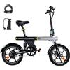 YOBACARID Bici Elettrica Pieghevole, 16" Bici Elettrica da 250W Motore
