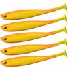 POXZSFX 5pcs Esca Esche morbide Simulazione,Coda Giallo Arancio