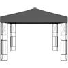 Generic Gazebo da giardino, 3x3 m, telaio in acciaio, antracite, tetto in