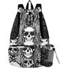 JUNZAN Borsa impermeabile con coulisse per attrezzi da nuoto multi-tasca con bottiglia laterale a rete | Resistente all'usura Sottile Panno di Poliestere Portatile Beach Sack Daily Shopping Breve Viaggio Messy Cranio