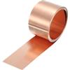 QUARKZMAN Rotolo Di Lamiera Di Rame 2500mm x 25mm x 0.1mm Nastro Di Rame | Lamiera metallo, 99.9% Puro, 1 x 8.2ft, 38 Gauge, Per Progetti DIY Elettrici, Multiple Dimensioni