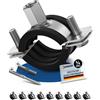 GARSIDURO® Fascette professionali per tubi | 3/4 (26-30 mm) 10 pezzi | con viti e tasselli abbinati | Fascette per tubi a vite in acciaio zincato con inserto in gomma per il fissaggio del tubo e