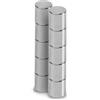 MAUL Magneti neodimio Argento tondi 10 pezzi extra forti | tenuta affidabile fino a 1.1 kg, formato mini Ø 0.5 cm, ideali per bacheche e ufficio, uso fronte e retro