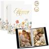 Ywlake Album Fotografico 10x15 100 Tasche 2 Confezioni, Memory Book Floreale Piccolo Mini Pelle Album Foto Portafoto Verticale Tascabile Tasca (Stile 02)