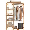HOMCOM Appendiabiti da Ingresso in Bambù 90x30x145 cm Legno Naturale