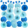 Recosis Blu Party Decoration Carta Pompoms Appendere Scomparti Ghirlanda per Fiesta Party Decorazione Battesimo Ragazze Baby Doccia Festa Matrimonio Compleanno Festival