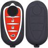 LAGE Guscio Cover Chiave in Silicone per Telecomando Auto 3 tasti compatibile con Alfa Romeo, MiTo, Giulietta, Brera, 159 NERO-ROSSO