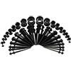 Vogem 50 pezzi barelle per le orecchie Kit di stretching acrilico 14G-00G conici per le orecchie e tunnel in silicone modello di marmo Expander Piercing Set gioielli per il corpo