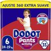 Dodot Activity Pants Pannolino-Mutandine Taglia 6, 35 Pannolini, 14 kg-19 kg, Con Barriera STOP Perdite che aiuta a prevenire le perdite posteriori