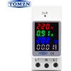 TOMZN Misuratore di Energia Elettrica 4IN1 TOMZN AC 110V 220V 100A, Monitor di Tensione, Corrente, KWH, Voltmetro, Amperometro, Wattmetro per Montaggio su Guida DIN