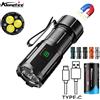 Alonefire 6500K 3x Led Mini Palm Piccola torcia elettrica USB ricaricabile portatile Magnete Torcia Escursionismo all'aperto Campeggio Lavoro a casa Auto Repai 16340