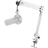 FIFINE Braccio del braccio del microfono FIFINE, braccio di sospensione pesante regolabile con morsetto da tavolo per K658/A2/Gaming,Streaming,Podcasting-BM63W-White