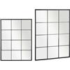 NONE Factory Cuadros - Specchio Siena Nero 120x90cm - Metallo e Vetro - Decorativo - Specchio da finestra