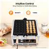 NONE Macchina per Waffle a Sfera Commerciale da 1500W, Elettrica con Temperatura e Tempo Regolabili, 180° ° Spiedino Girevole Antiaderente per Uova QQ al Forno