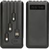 Power Bank 20000mAh Cavi Integrati e Display LED con Mini Supporto per Smartphone Batteria Esterna con Luce Integrata