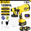 MELLWIN 1200ML Cordless Spruzzatore di Vernice Elettrico Pistola A Spruzzo di Vernice Per Uso Domestico Giardino pesticidi spray Per Makita 18V Batteria Spille