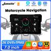 jansite Navigazione per moto da 7 pollici GPS Wireless CarPlay Supporto automatico Android Schermo per fotocamera 2K Monitor per moto portatile per moto TPMS
