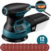 DOVAMAN Levigatrice orbitale casuale DOVAMAN 350 W, 6 velocità, 13.000 giri/min, levigatrice 125 mm, 12 carte vetrate