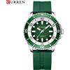 CURREN 8448 Orologio al Quarzo da Uomo alla Moda, Quadrante Grande, Impermeabile, Luminoso, con Cinturino in Silicone, Orologio Sportivo