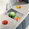NONE Lavello da cucina premium in acciaio inossidabile da 40 cm Nero/Argento Moderno sotto/su bancone 40x30 cm Piatto domestico e lavabo per verdure