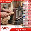ALLSOME Combinazione Smerigliatrice da Banco e Levigatrice a Nastro, Levigatrice a Nastro 533*30mm, Macchina a Doppia Funzione per Affilatura e Levigatura di Coltelli, Legno