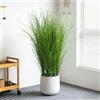 Kmitang Piante artificiali di canna grandi da 50 cm, finto erba cipollina, bouquet di erba verde tropicale, foglie in PVC per decorazioni di casa, giardino e ufficio
