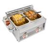 Bymaocar Friggitrice a Gas Professionale, Friggitrice a Gas Commerciale, Doppia Vasca 6L/Ciascuna con Capacità 50-380 ° Regolabile per Ristoranti, Snack Bar e Cucine