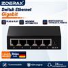 NONE ZoeRax Switch Ethernet Gigabit a 5 porte 10/100/1000Mbps RJ45 Splitter LAN Hub di rete stabile ad alta velocità per telecamere IP per ufficio domestico