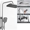 DWiusty Set Doccia DWiusty con 4 Funzioni e Tasti Stile Pianoforte, Display Digitale della Temperatura, Sistema Doccia Caldo/Freddo, Miscelatore a Pressione