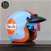 orz Casco Moto Retrò ORZ per Scooter, Casco 3/4 con Visiera Integrata e Specchietto Parasole, Casco Estivo Omologato DOT