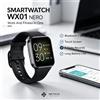 NONE Smartwatch Quadrato Nero WX01 con Ricarica Magnetica, Monitoraggio Frequenza Cardiaca, Ossigeno nel Sangue, Fitness Tracker, Orologio Sportivo per Android e iOS, Ideale per Outfit Quotidiani e